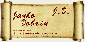 Janko Dobrin vizit kartica